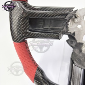 Volante de Coche de Fibra de Carbono y Cuero Perforado en Oferta para GT500 2009-2014 2010-2014 - Product Image 3