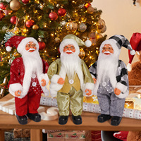 Poupée Père Noël Créative de 11.8 Pouces Ornement de Bureau de Noël Réaliste Décor de Fête à la Maison Décor Réaliste de Noël Mignon