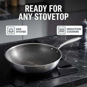 <span class=keywords><strong>Wok</strong></span> chinois antiadhésif en acier inoxydable triple couche pour cuisine économe en énergie, vente en gros - Product Image 3
