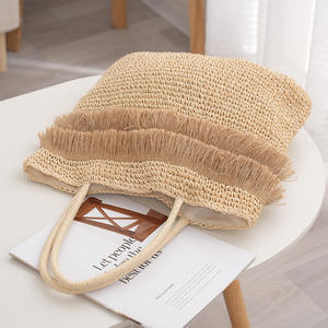 <span class=keywords><strong>Borsa</strong></span> tote da donna in carta intrecciata con frange e nappe, <span class=keywords><strong>borsa</strong></span> a tracolla in rafia naturale, <span class=keywords><strong>borsa</strong></span> estiva bohémien - Product Image 4