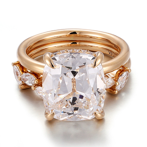 2025 Trending Iced Out Hpht Diamanten Sieraden 10K 14K 18K Massief Echt Goud Op Maat Handgemaakte Fijne Ringen Trouwring Set Vrouwen - Product Image 2