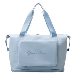 Tas traveling portabel Unisex, tas jinjing, tas olahraga, koper dapat dilipat, tas ransel anti air, kapasitas besar, bisa disesuaikan