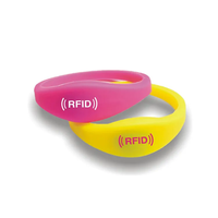 Bracelet en silicone flexible RFID passif, étanche, réutilisable, 13,56 MHz, mini-étiquette NFC 1K pour contrôle d'accès