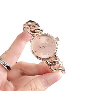 Montre-bracelet pour femme élégante et simple, montre à quartz décontractée pour femme, or rose élégant. - Product Image 3