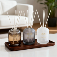 Bouteille diffuseur d'huiles essentielles en verre coloré de 200 ml avec bouchon coupé, pour aromathérapie et décoration intérieure, avec bâtonnets diffuseurs