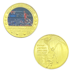 5 pièces de monnaie commémoratives en or de <span class=keywords><strong>Jordan</strong></span>, édition étoiles du basketball : plaquées or 24 carats, parfaites pour la collection ou comme cadeaux - Product Image 6