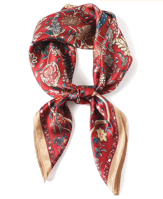 100% Pure Satin Silk Square Scarf Women's Printed Tudung Headscarf for Summer and Autumn Twill Pattern