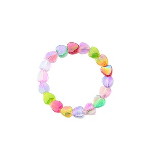 Perles acryliques irisées en forme de cœur colorées 9 mm, perles en vrac pour la fabrication de bracelets et de colliers DIY, fournitures artisanales - Product Image 5