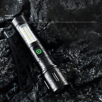Mini lampe torche tactique rechargeable par USB, zoomable, laser blanc, lumière latérale COB, anti-explosion, torche EDC pour le camping et les situations d'urgence