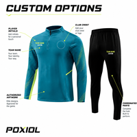 Hauts d'entraînement de football personnalisés à col zippé sublimés, pantalons longs mi-lourds pour clubs et académies, commandes en gros, ajustement durable et personnalisé