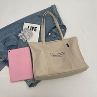 Sac à bandoulière en toile pour femme, sac à main simple pour le travail, les études, la classe, grand sac fourre-tout, fermeture éclair, doublure en polyester