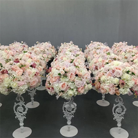 FL-008 grande boule de fleur blanche de 80cm boule de fleur de rose grande boule de centres de table d'allée pour la décoration d'événement de fête de mariage