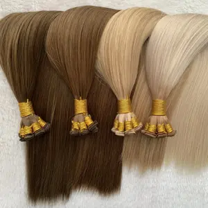 Hot Sale Invisible Hand Sewn Weft Hair European Double Drawn Remy Hand Tied Weft Hair Extension