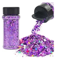 Paillettes holographiques éclatantes et colorées de 2 oz en vrac pour gobelets à boules de neige et slime corporel