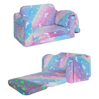 Canapé-lit en peluche arc-en-ciel personnalisé OEM TenderPlayful pour tout-petits et enfants