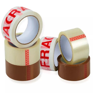 Ruban adhésif transparent 48 mm x 66 m avec impression « Fragile » pour emballage de cartons et expédition express - Product Image 1