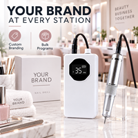 Kit professionnel de ponceuse à ongles avec lampe UV, bandes de ponçage et pièce à main, personnalisable OEM