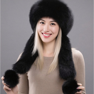 <span class=keywords><strong>Sombrero</strong></span> de invierno de piel sintética de zorro con ala grande para mujer, estilo Lei Feng, de moda, al por mayor - Product Image 4