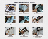 Persiana Enrollable Motorizada de Aluminio Blanco con Control Remoto Bluetooth, Resistente a Huracanes, para Ventanas