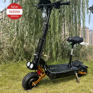 adult 60V 5600W dual motor 75km/h 11 inch off road e scooter 30/40/50ah with seat adult electric scooter