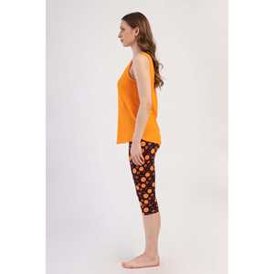 Traje Capri con Falda Ancha y Cuello Redondo LYC para Mujer, con Puños Ovalados y Leggings - Product Image 2