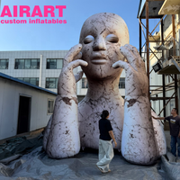 Statue Gonflable Géante en Forme de Buste Humain avec Mains, Idéale pour la Décoration de Galeries, Musées et Festivals