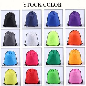 Wholesale Custom Logo Promotional Polyester Nylon <b>Drawstring</b> Shopping Bag and <b>Backpack</b> Draw String Bags - Product Image 6