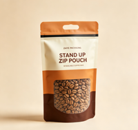 Sachets personnalisés à fermeture éclair, pochettes verticales en stock, emballage plastique mat refermable avec fenêtre, sacs à café pour snacks, emballage alimentaire en aluminium