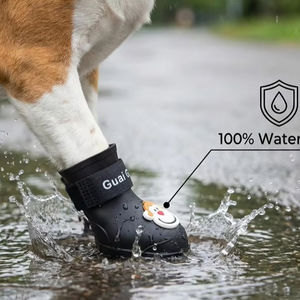 Botas de lluvia para perros Yearning Dog, suela suave, transpirables, de felpa, de goma, impermeables, antideslizantes, para exteriores (cuatro piezas de un conjunto) - Product Image 1