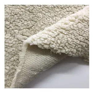 Factory hot sale recycled polyester sherpa bulk white heavy weight faux sherpa pile lining fleece fabric