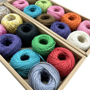 DIY สายป่าน2มม. สีสันสดใสเชือกปอธรรมชาติ100% เป็นมิตรกับสิ่งแวดล้อมสำหรับการบรรจุ - Product Image 1