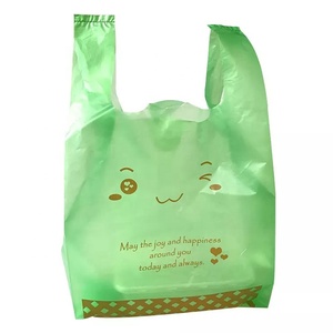 Sacs de courses en plastique personnalisés avec poignées, style T-shirt, pour le commerce, avec motif « Angola Popular Smile Thank You » - Product Image 5
