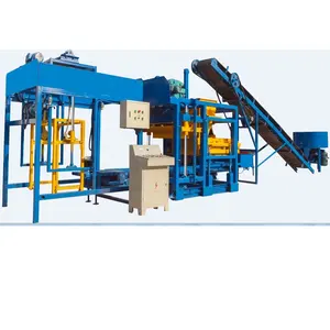 Manufacturing plant Interlocking full automatic QT4-25 concrete cement make earth adobe cc hollow block brick making machinery