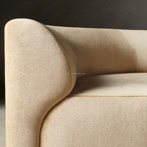 Serene Organic Modern Sectional Sofa, Curved Textured Velvet Modular Couch, Luxury Low Profile Deep Seating for Villa <strong>Lounge</strong> - Product Image 3