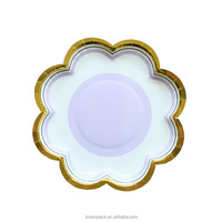 Assiettes en papier jetables de 6'', 7'', 9'', 10'' sans revêtement plastique avec bord festonné