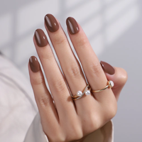 En stock Ensemble Gel Doux Court Moyen Amande Ronde Presse sur Ongles Faux Ongles Gel Doux pour Femme