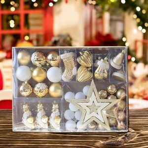 Coffret Cadeau de Noël de Haute Qualité : Ensemble d'Ornements Boules de Noël Rouge, Or, Vert, Hibou, Flocon de Neige, Glaçon, Cône de Pin, Pendentifs de Noël - Product Image 4