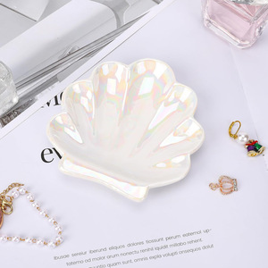 <strong>Ceramic</strong> <strong>Jewelry</strong> Storage <strong>Box</strong> Shell Shape Necklace Pendant Tray Mini <strong>Jewelry</strong> Organizer Home Decoration - Product Image 2