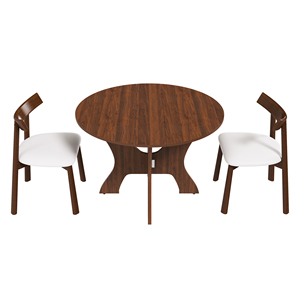 Ensemble de table <span class=keywords><strong>à</strong></span> manger pliante en placage de chêne imperméable de 43 pouces avec 2 chaises, ensemble gain de place pour l'intérieur et l'extérieur - Product Image 6