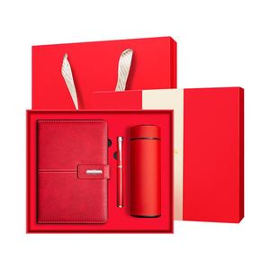 2025 Christmas Box Red Color 3 Pieces Luxury Business Notebook Corporate <b>Gift</b> <b>Set</b> for Customers - Product Image 1