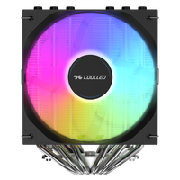 COOLLEO A60 V2 ARGB Tour de refroidissement CPU à six caloducs avec roulement fluide en cuivre et aluminium pour LGA1700/1200/115X/1851 AM4/5 TDP Boîtier d'ordinateur