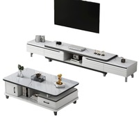 Meuble TV et Table Basse Modernes Minimalistes, Design Télescopique sur Pied pour Appartement Compact, Salon, Mobilier de Maison