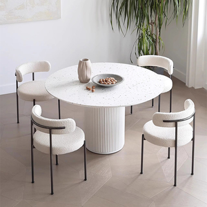 <span class=keywords><strong>Tavolo</strong></span> <span class=keywords><strong>da</strong></span> <span class=keywords><strong>Pranzo</strong></span> Rotondo Bianco in Stile Nordico per 6 Persone, Set Moderno e Lussuoso di <span class=keywords><strong>Tavolo</strong></span> e Sedie in <span class=keywords><strong>Legno</strong></span> per <span class=keywords><strong>Sala</strong></span> <span class=keywords><strong>da</strong></span> <span class=keywords><strong>Pranzo</strong></span> - Product Image 2