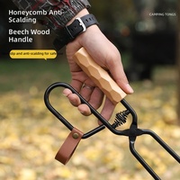Pince à charbon de bois extensible et épaissie, résistante à la chaleur, pour barbecue extérieur, camping et pique-nique, Chine