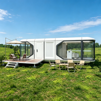 Conteneur carré portable, cabine modulaire entièrement équipée, prête à l'emploi pour le camping, les parcs, les maisons d'hôtes, les maisons de plage, les bureaux et les salons.