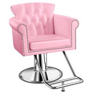 Moderno lujo profesional peluquería muebles nuevo diseño rosa señora silla Metal SILLA DE <span class=keywords><strong>barberia</strong></span> para peluquería mujeres - Product Image 1