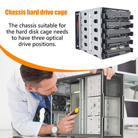 ZhenLoong 3X5,25 pulgadas a 5X3,5 "Adaptador SATA SAS HDD Cage Rack Caja de disco duro de 5 bahías con tornillos sin intercambio en caliente