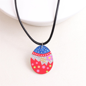Collane con Ciondolo a Forma di Uovo e Coniglietto Colorati per Decorazioni Pasquali, Regalo per Feste di Pasqua, Collana Pasquale in Acrilico Colorato - Product Image 6