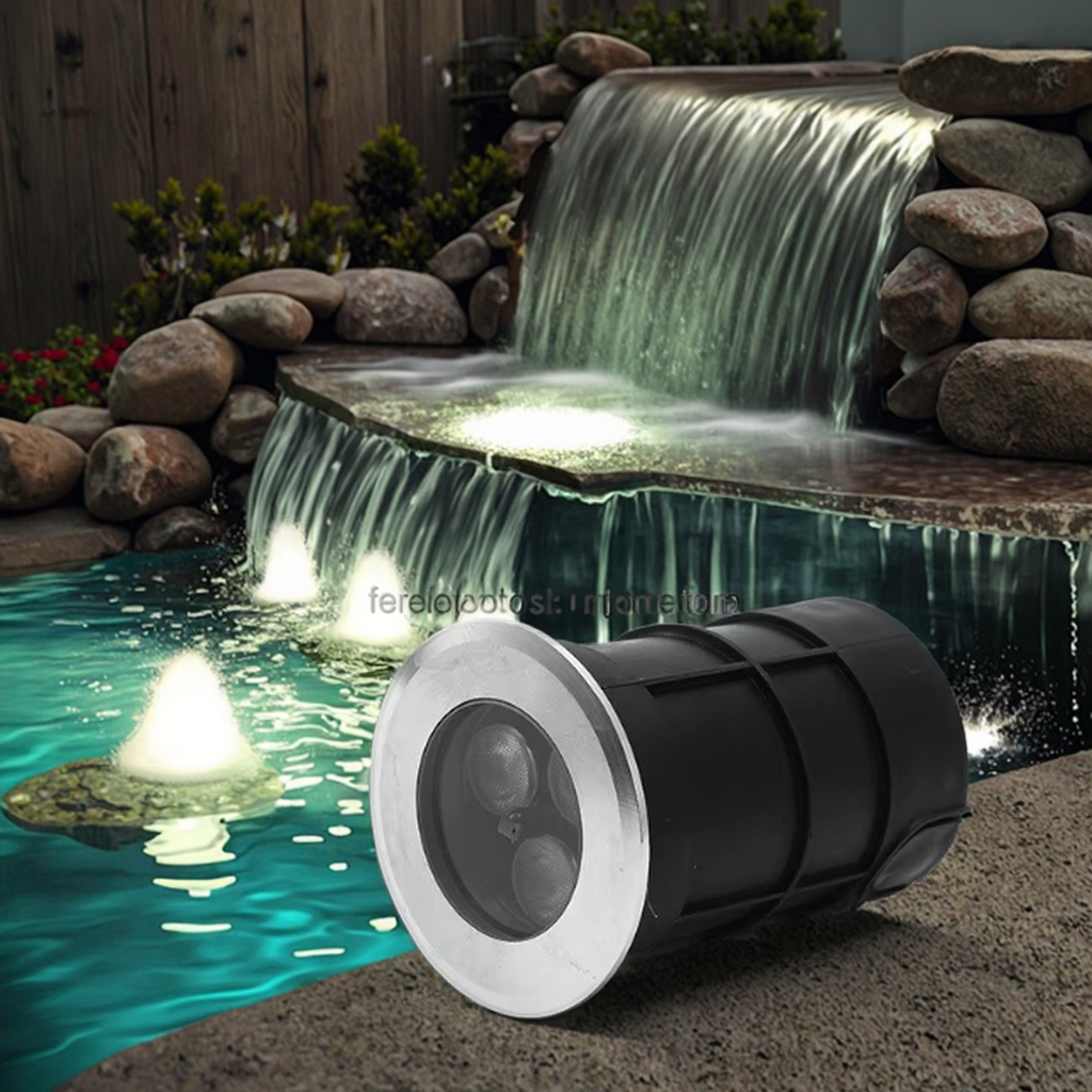 Small IP68 Waterproof Stainless Steel 1W Outdoor LED Buried Spotlights with Variable Light for Swimming Pool & Park Applications