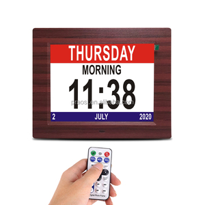 Pros Alarms Dementia <strong>Clock</strong> <strong>Large</strong> 8" <strong>Wall</strong> Digital Calendar Day <strong>Clock</strong> for Vision Impaired Elderly Memory Loss With Weather Report - Product Image 1